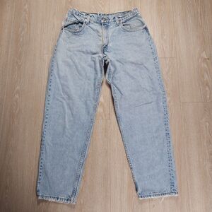 VTG Levis 560 Jeans Mens 34x30(27) Loose Fit Tapered Distressed Light Wash USA